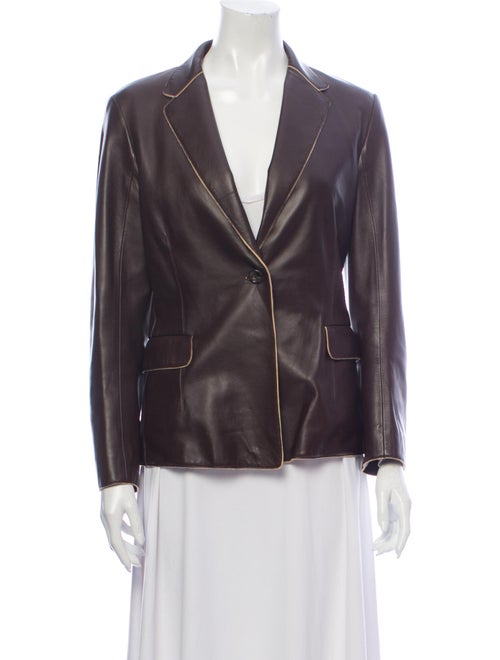 Jil Sander Leather Blazer Brown