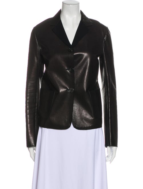 Jil Sander Leather Blazer Black