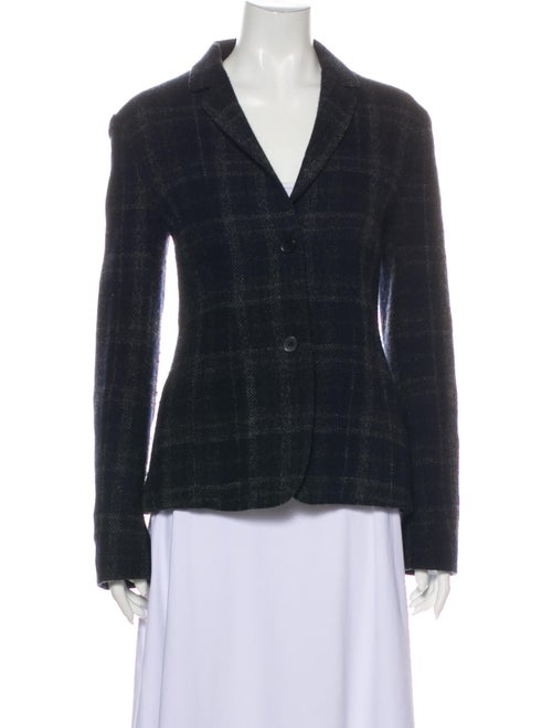 Jil Sander Wool Plaid Print Blazer Wool