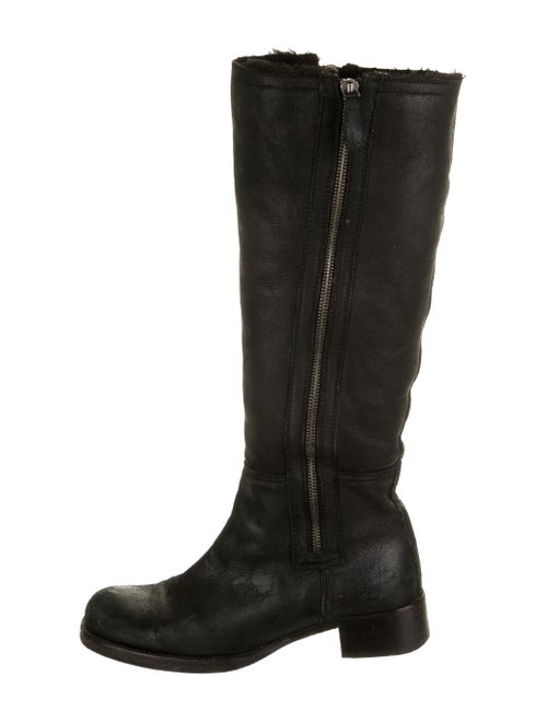Jil Sander Leather Riding Boots Black