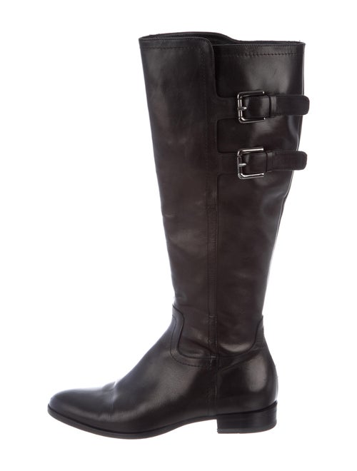 Jil Sander Leather Riding Boots Black