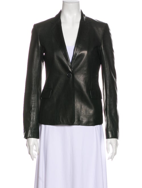 Jil Sander Leather Blazer Green