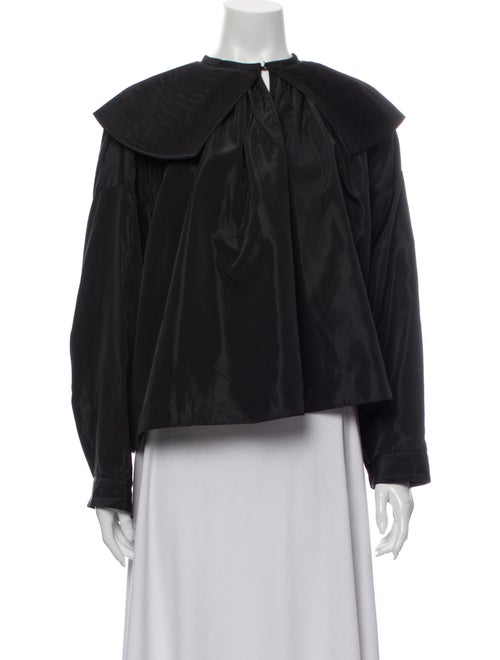 Jil Sander Off-The-Shoulder Long Sleeve Blouse Bla