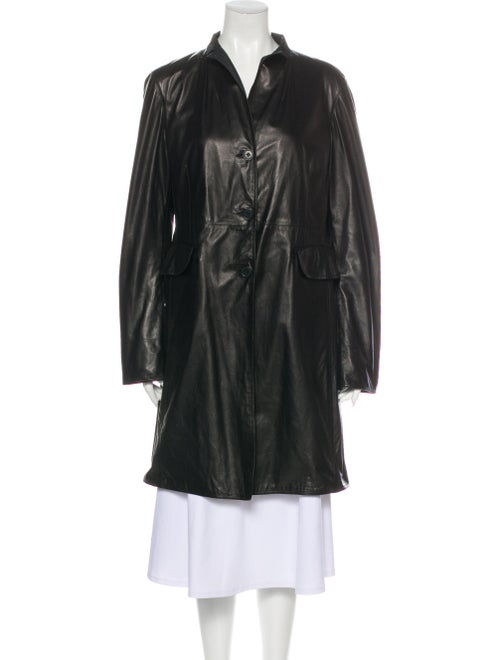 Jil Sander Leather Coat Black