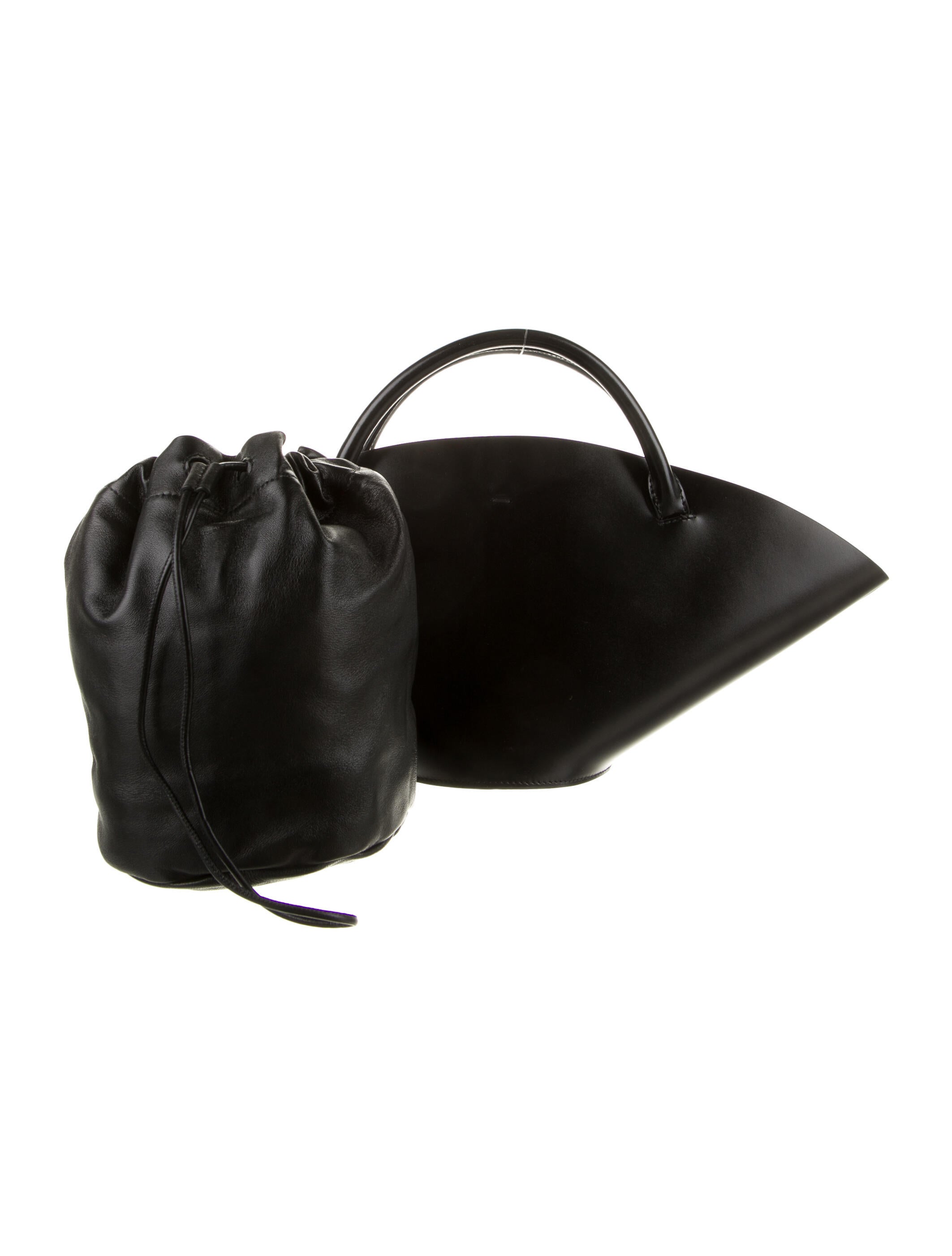 Jil Sander Leather Sombrero Bag - Black Handle Bags, Handbags