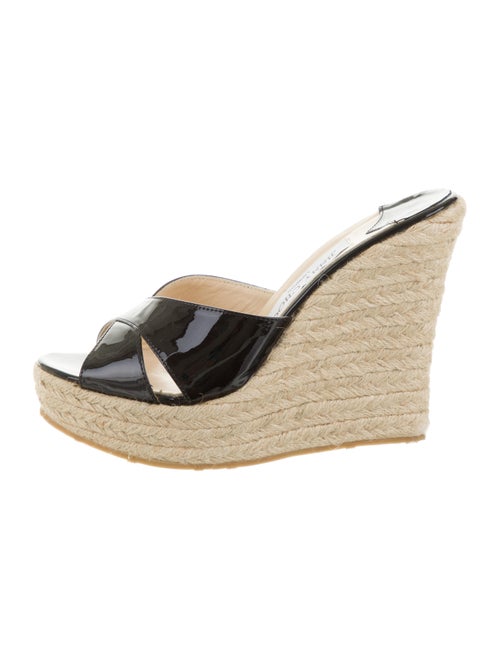 Jimmy Choo Patent Leather Espadrilles Black