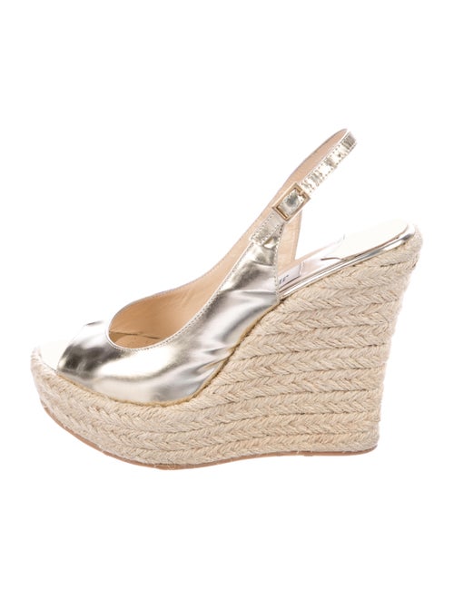 Jimmy Choo Leather Espadrilles Silver