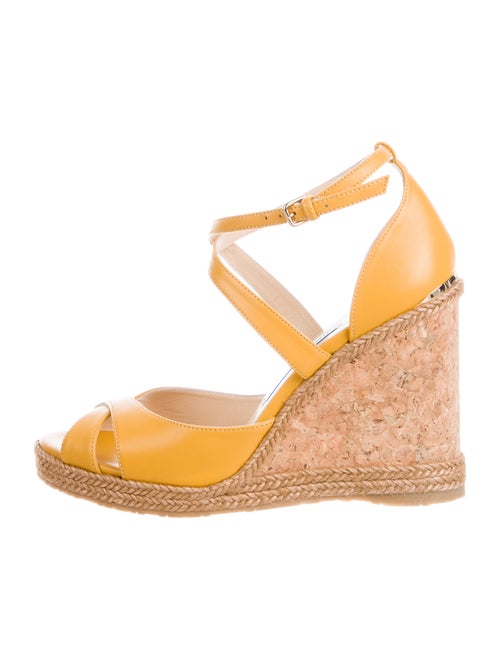 Jimmy Choo Leather Espadrilles Yellow