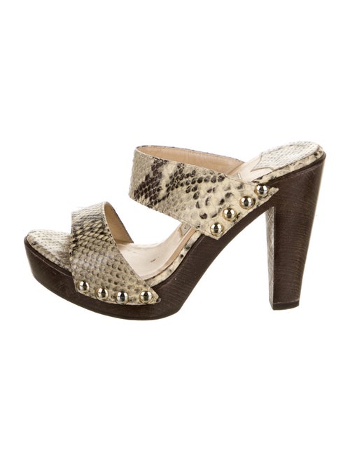 Jimmy Choo Snakeskin Animal Print Slides