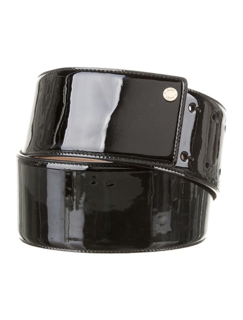 Jimmy Choo Patent Leather Wide Belt Black
