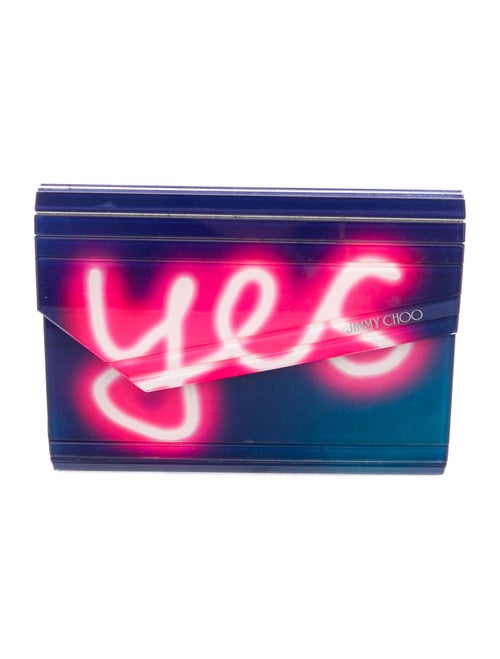 Jimmy Choo Neon Light Candy Clutch Navy