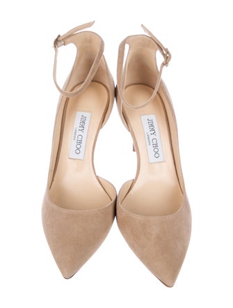 Jimmy Choo Lucy 85 Suede D'Orsay Pumps