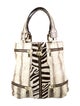 Jimmy Choo Snakeskin Zebra Print Tote