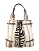 Jimmy Choo Snakeskin Zebra Print Tote