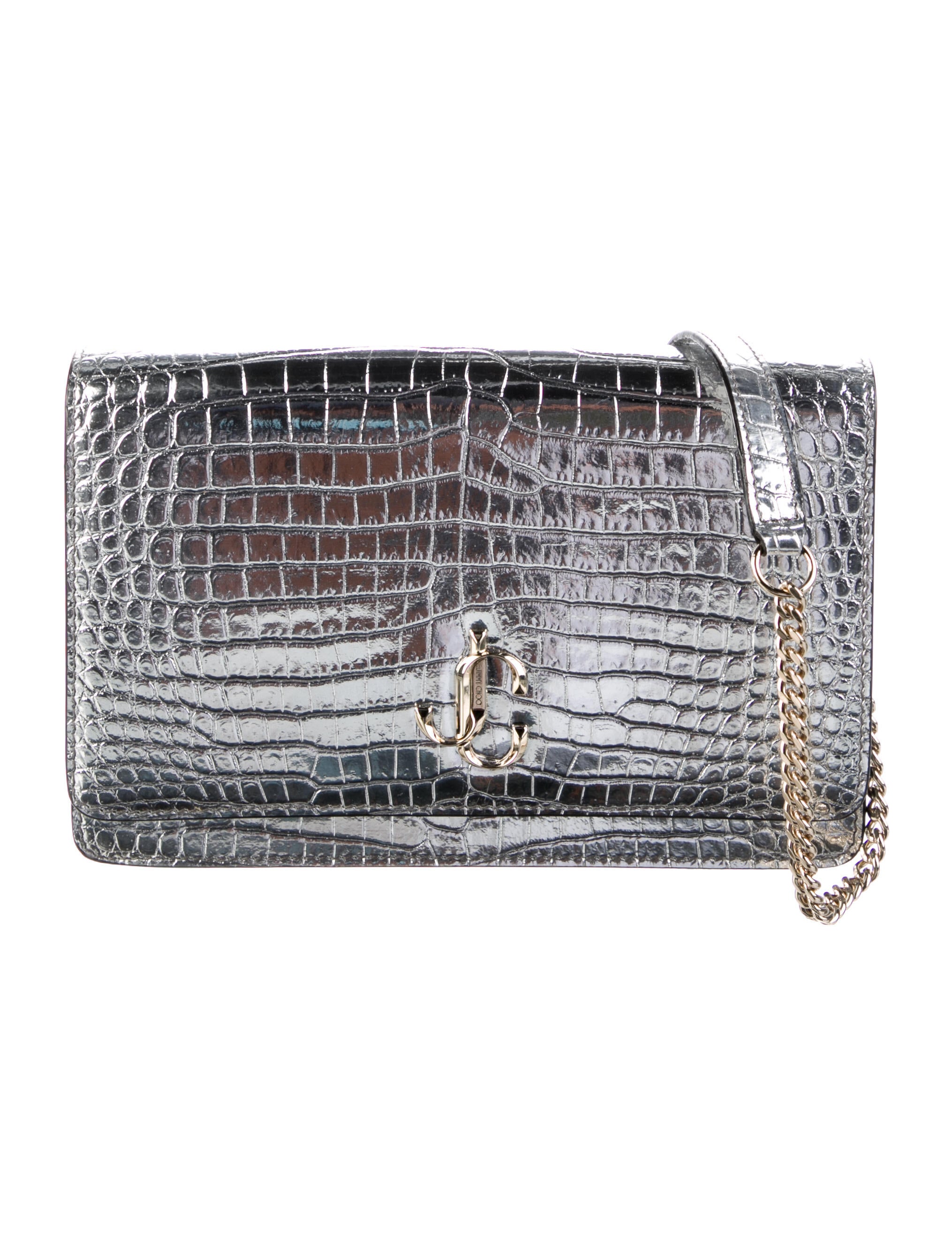 長財布 JIMMY CHOO JC CROC EMBOSSED CLUTCH AND WALLET Jimmy Choo Croc Leather Navy Card Case NEW | eBay