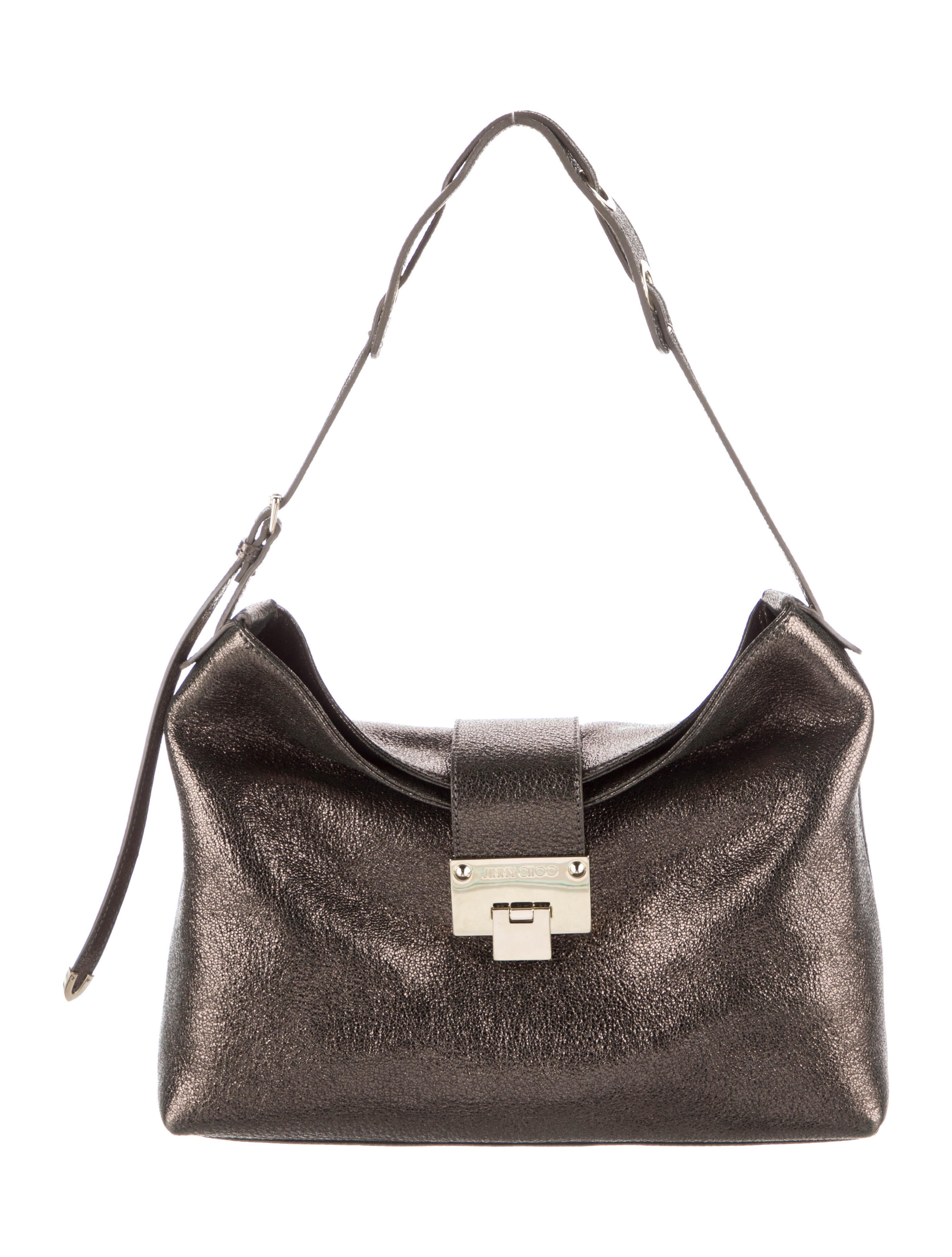 Jimmy Choo Metallic Leather Shoulder Bag Brown Shoulder Bags
