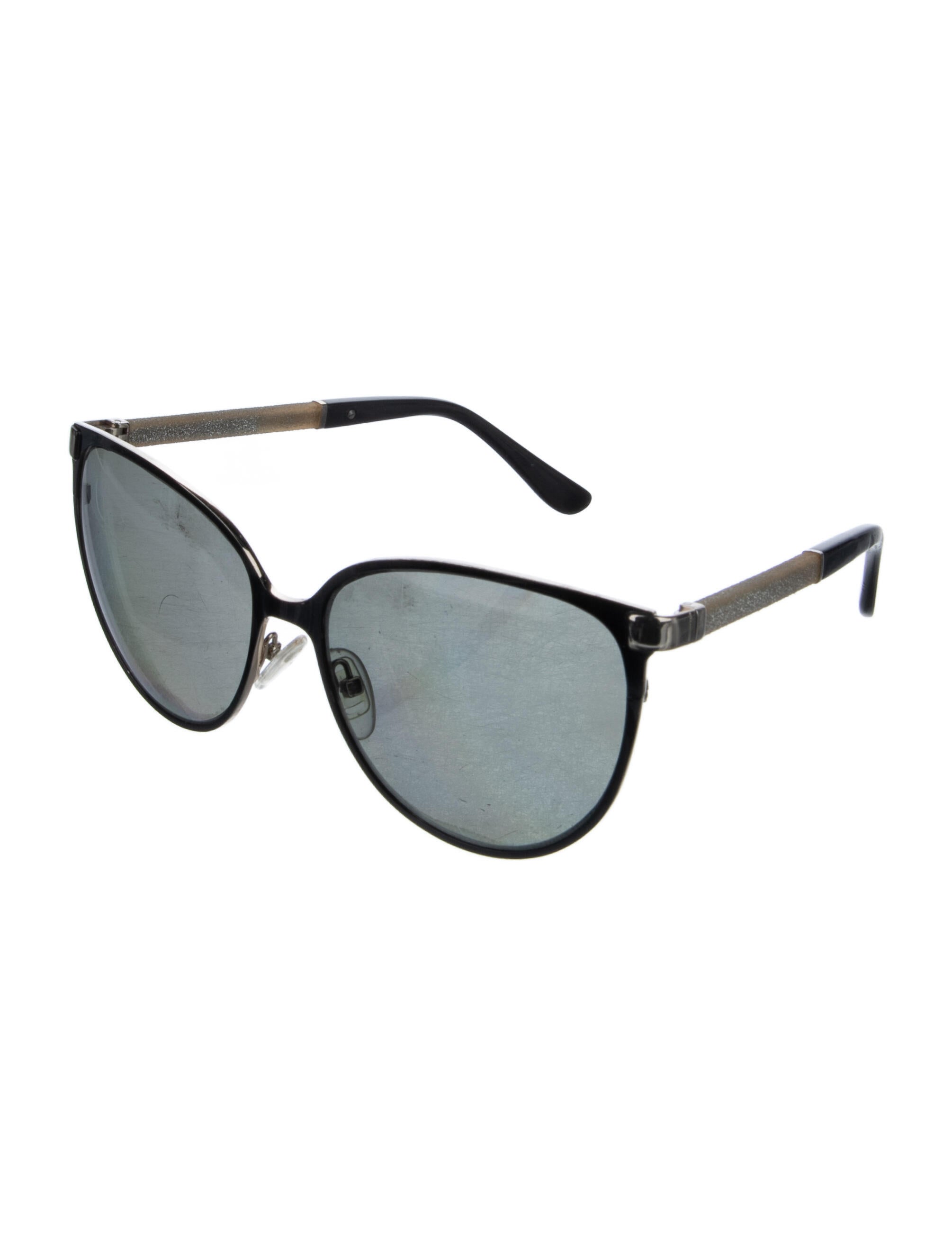 Jimmy Choo Oversize Lace Sunglasses Black Sunglasses, Accessories