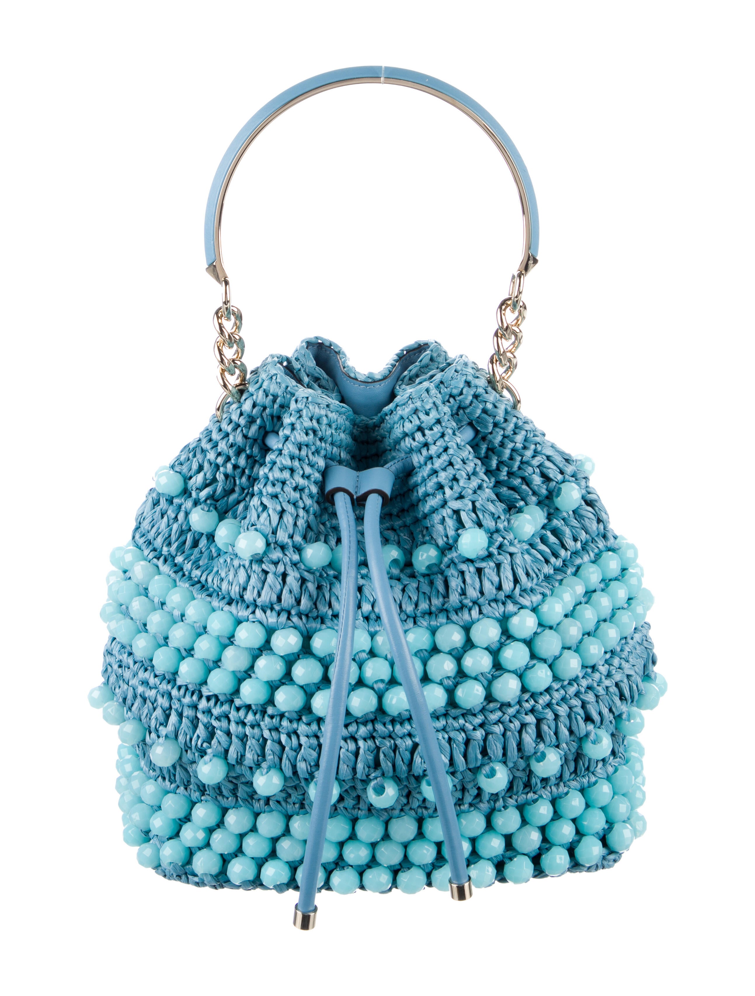 バッグ・カバンその他 JIMMY CHOO Woman Mini bag Blue BONBONBCKTEWSMHUT BLUE/GOLD Jimmy Choo Bon Bon Bucket Bag | Blue | FARFETCH AO