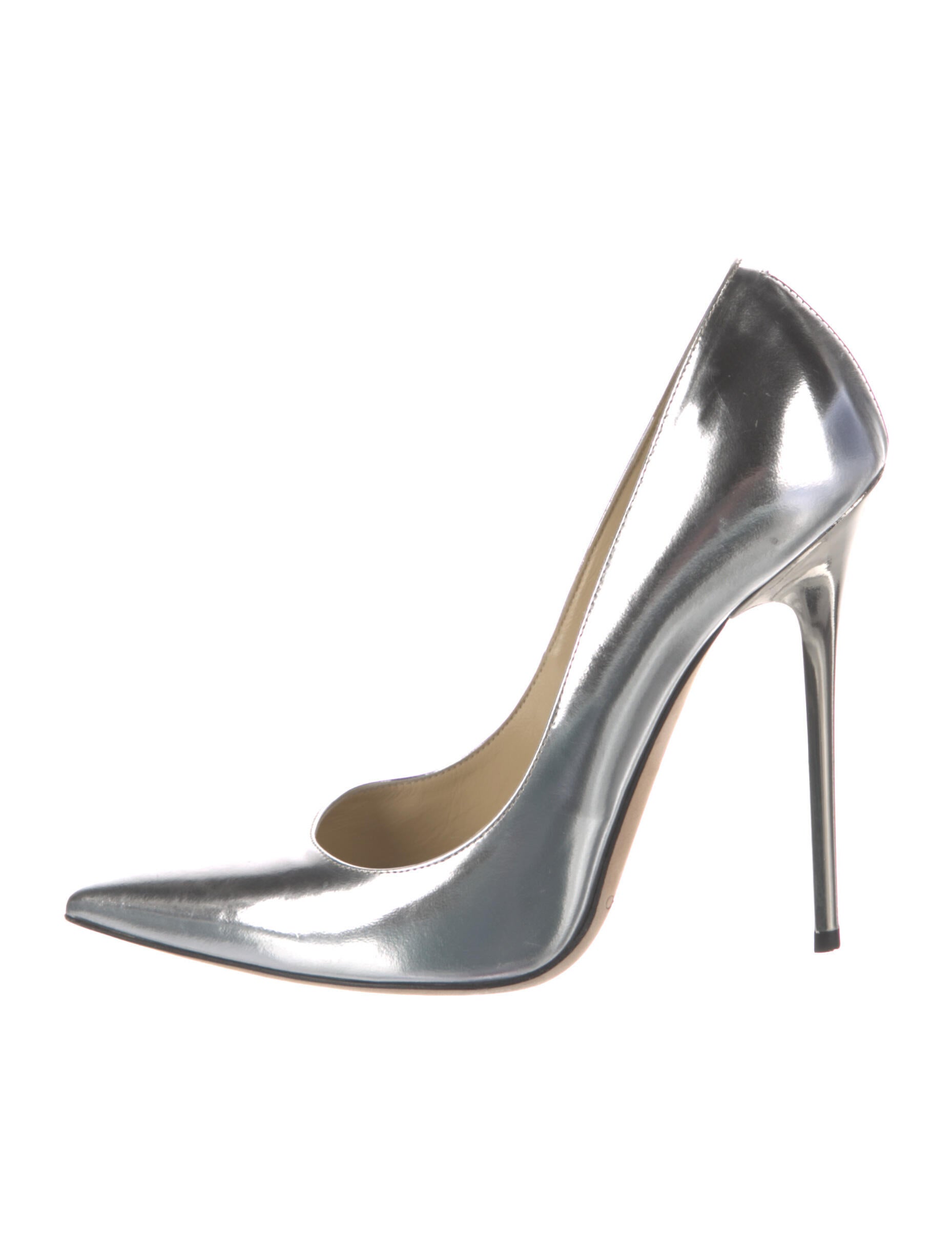 Jimmy Choo Leather Pumps Silver Pumps, Shoes JIM308574 The RealReal