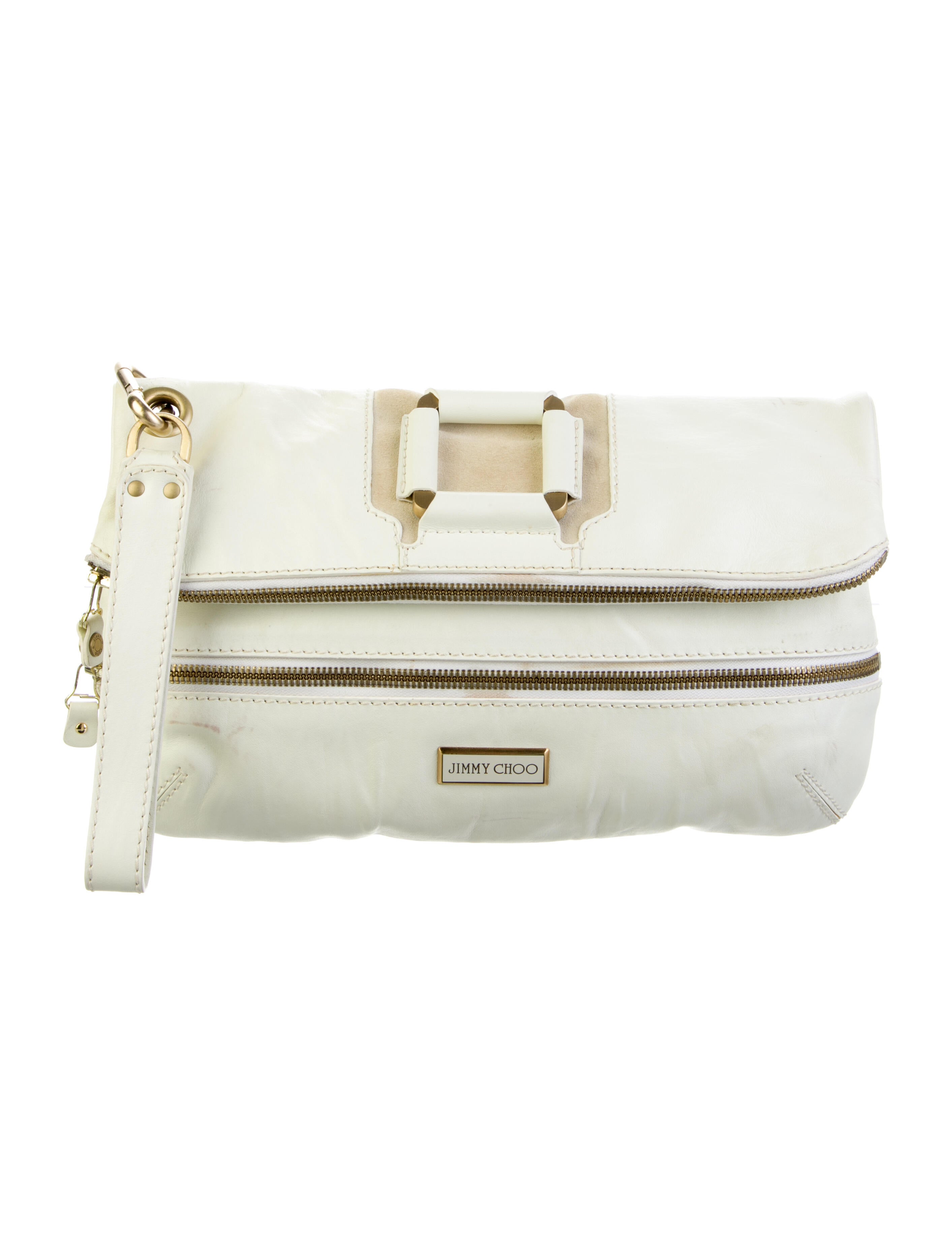 Jimmy Choo Embellished Maia Clutch White Clutches, Handbags