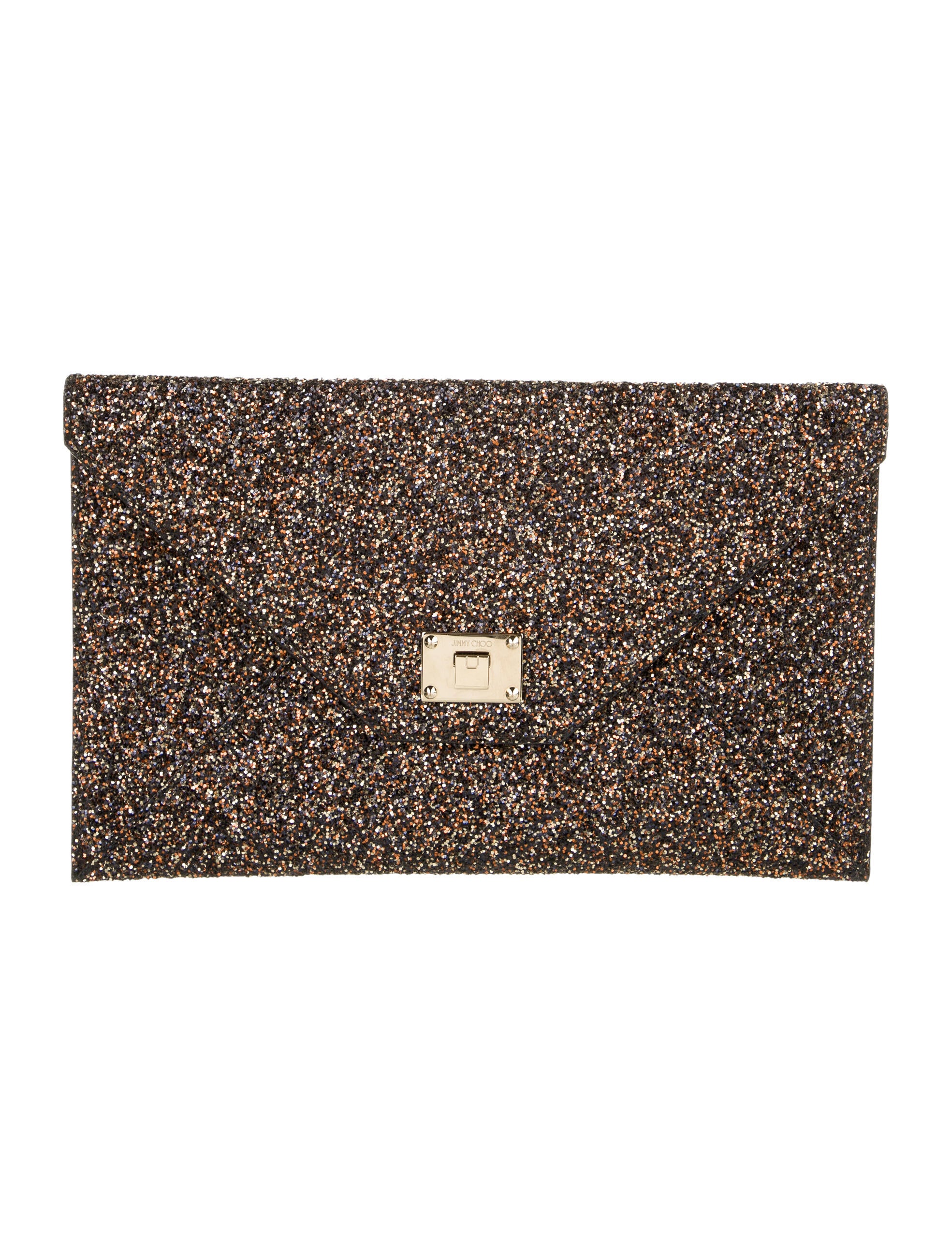 Jimmy Choo Camille Glitter Clutch Metallic Clutches, Handbags