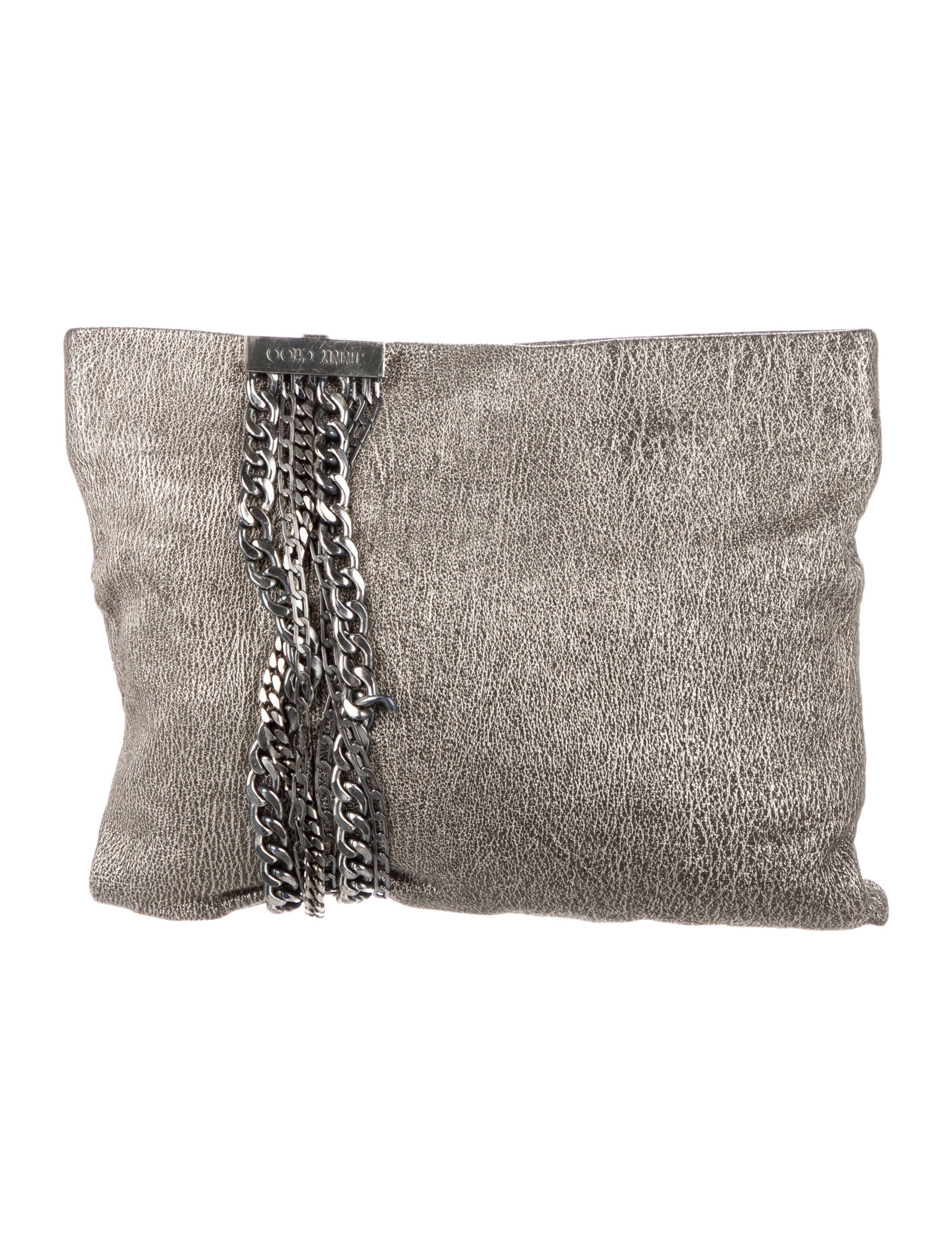 Jimmy Choo Metallic Leather Clutch Bag Metallic Clutches, Handbags