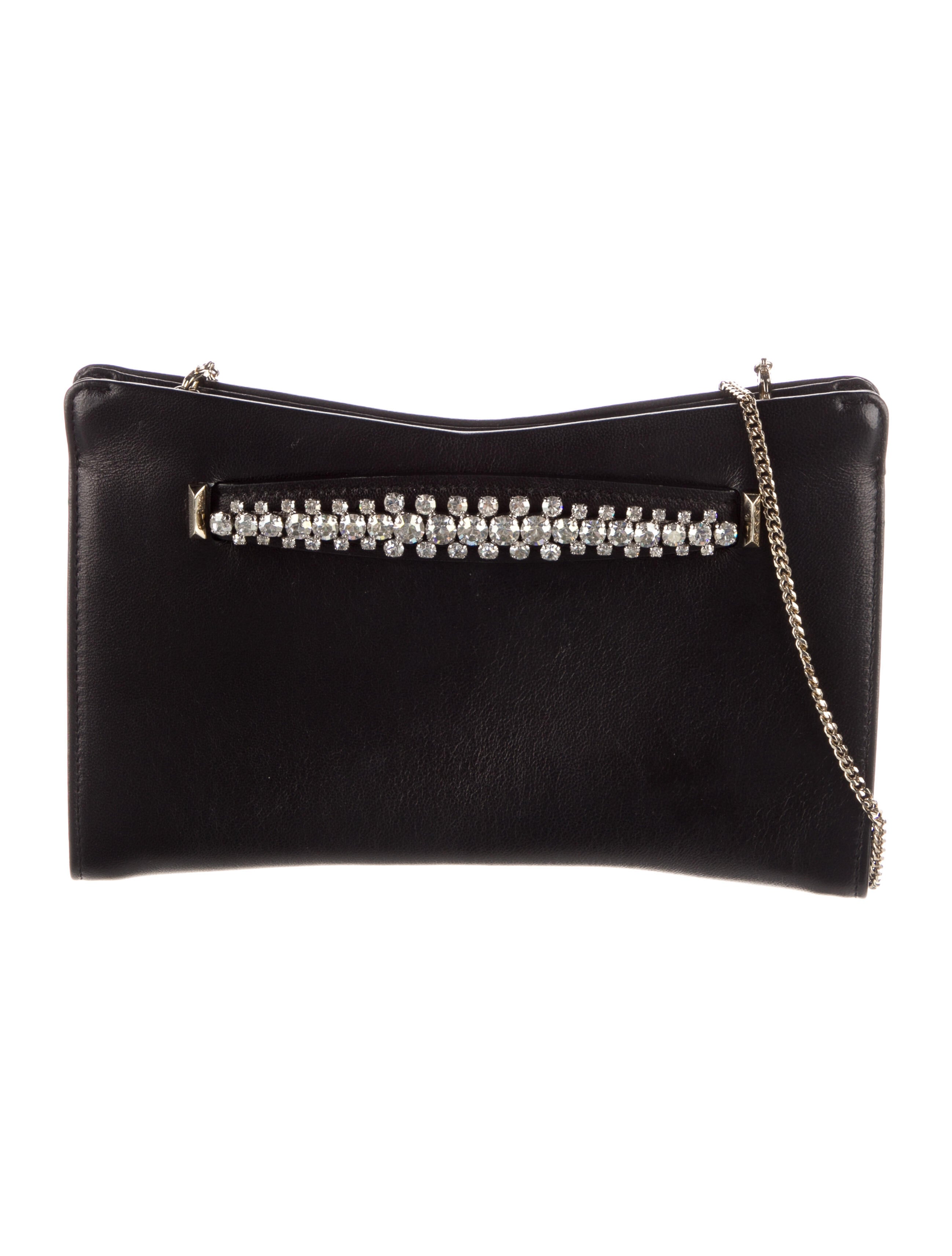 Jimmy Choo Leather ChainLink Crossbody Bag Black Evening Bags