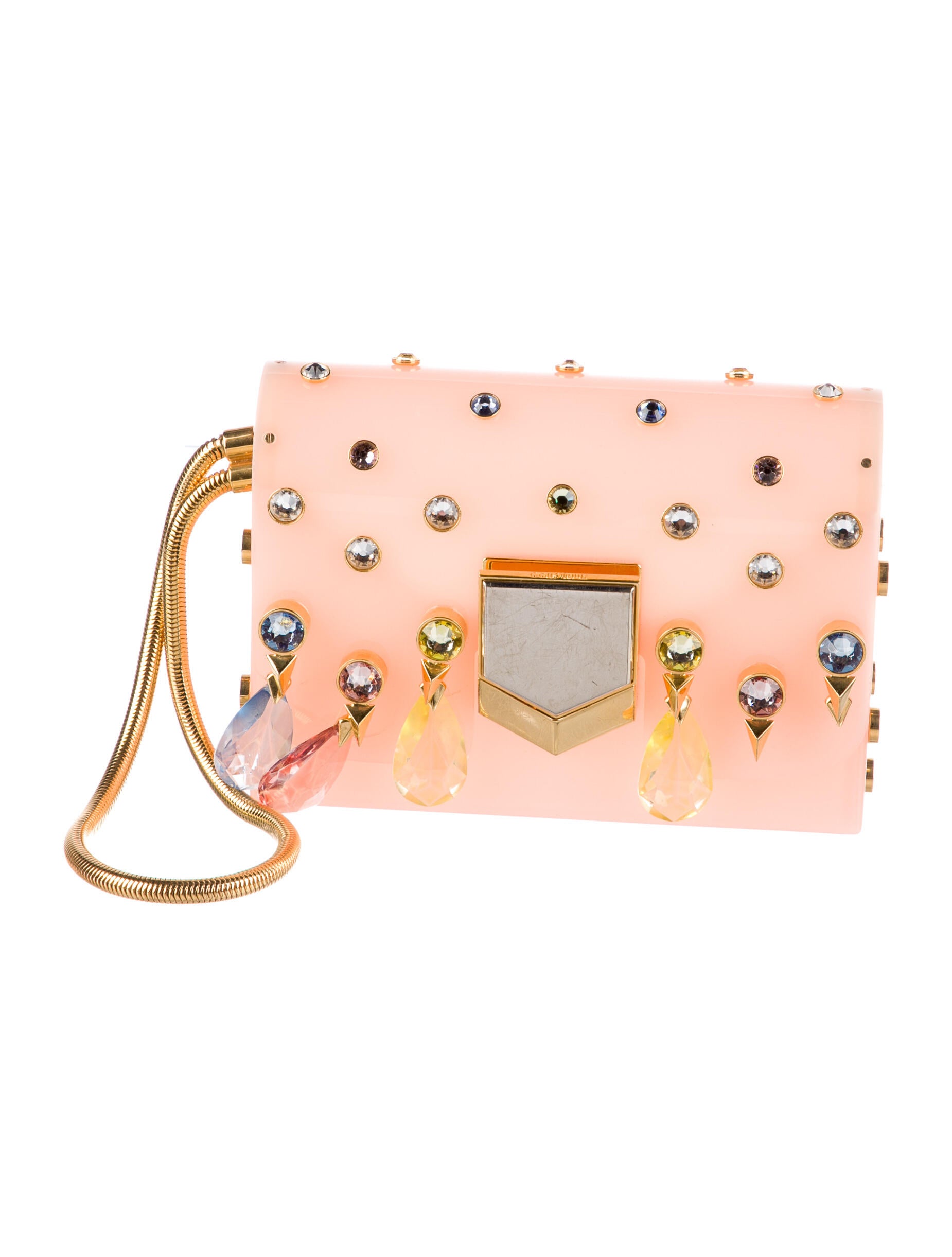 Jimmy Choo Glitter Clutch Pink Clutches, Handbags JIM300943 The