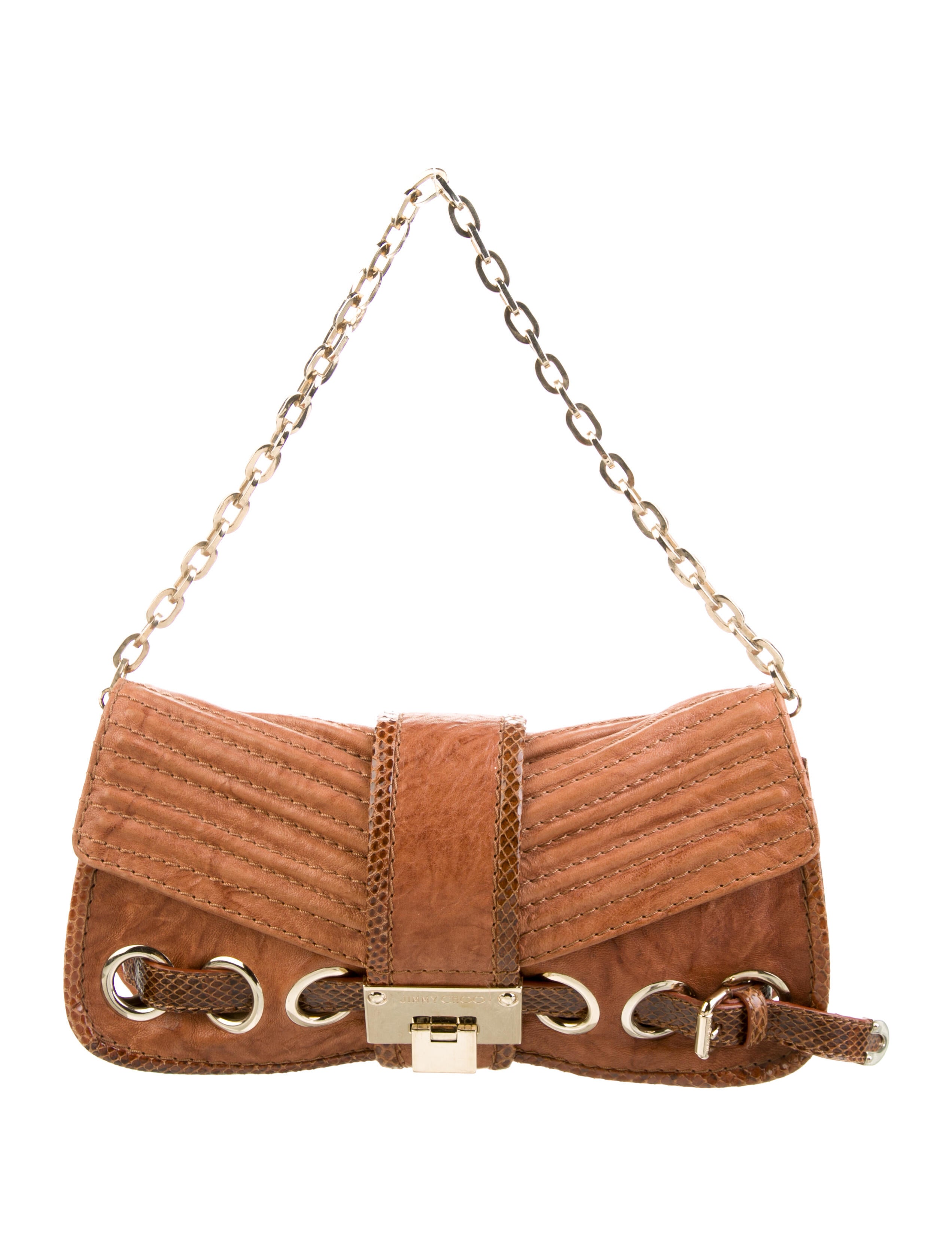 Jimmy Choo Leather Shoulder Bag Brown Shoulder Bags, Handbags