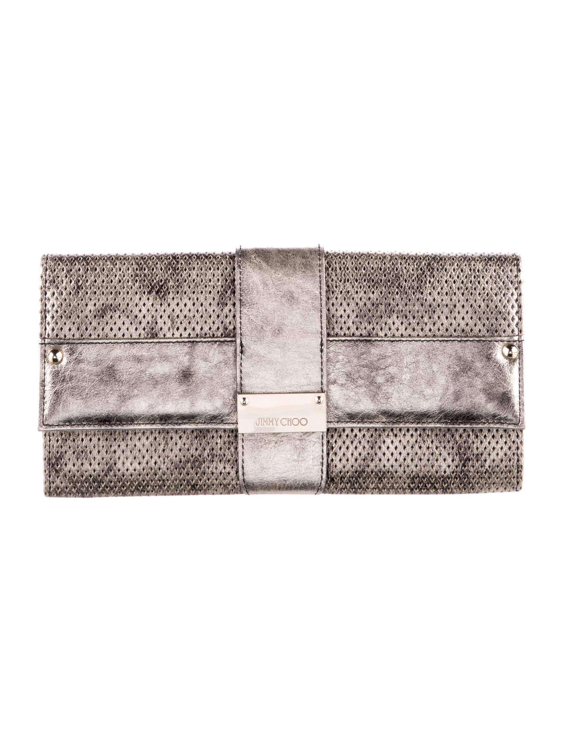 Jimmy Choo Troy Large Clutch Gold Clutches, Handbags JIM26452 The