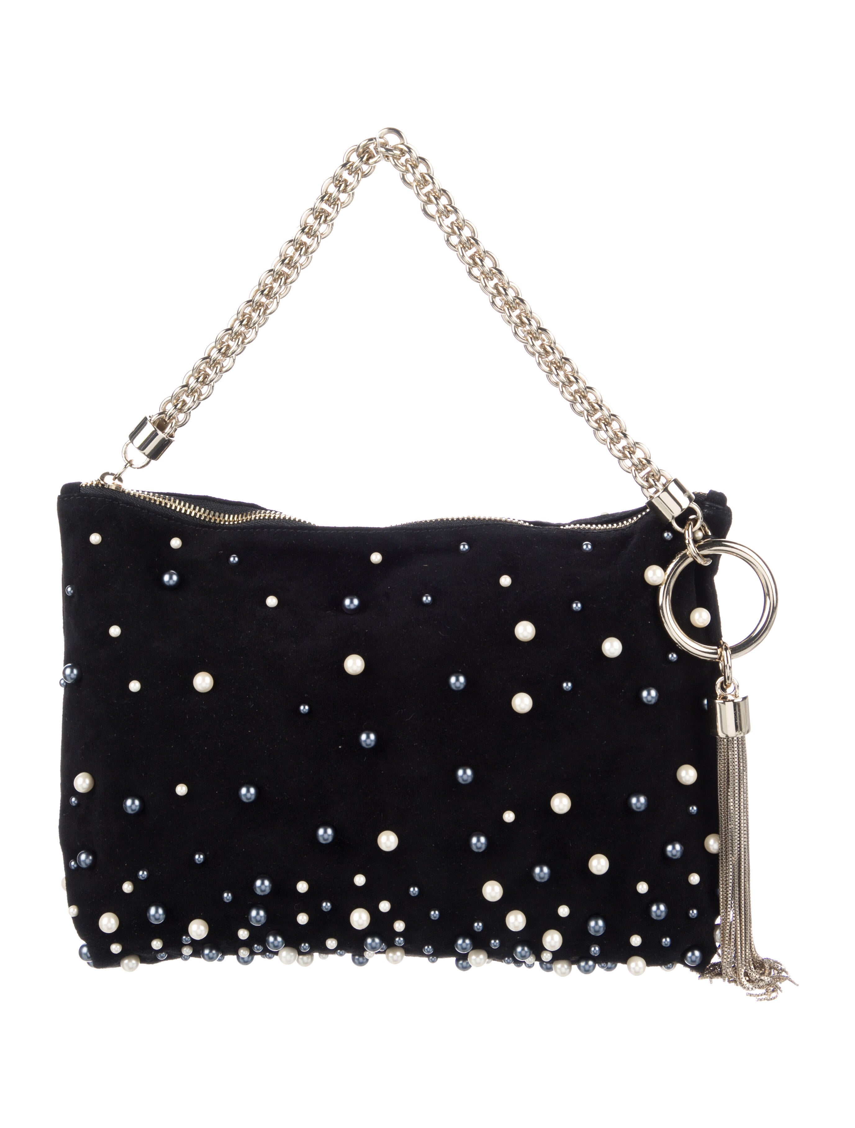 Jimmy Choo Velvet Clutch Bag Black Clutches, Handbags JIM334265