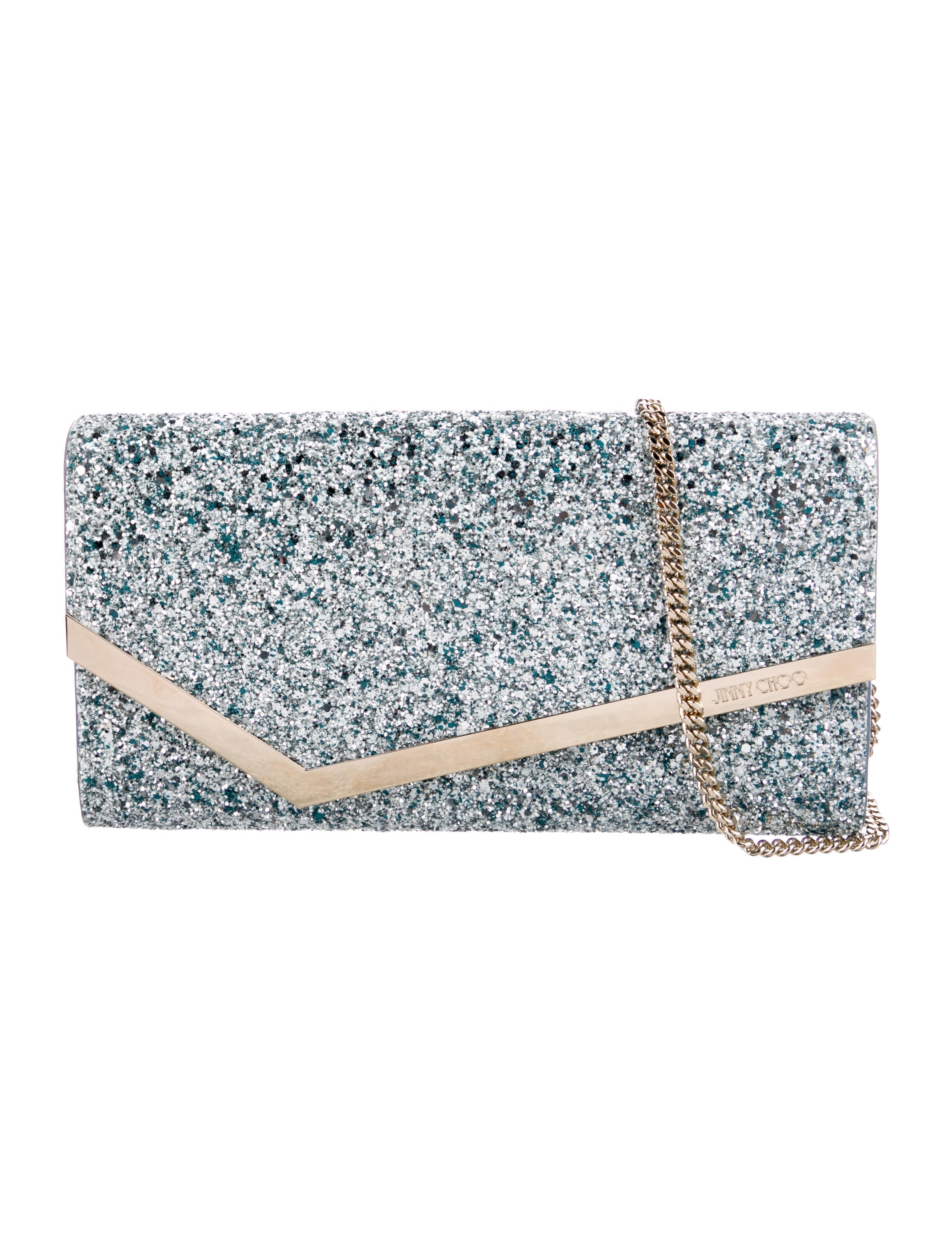 Jimmy Choo Troy Large Clutch Gold Clutches, Handbags JIM26452 The