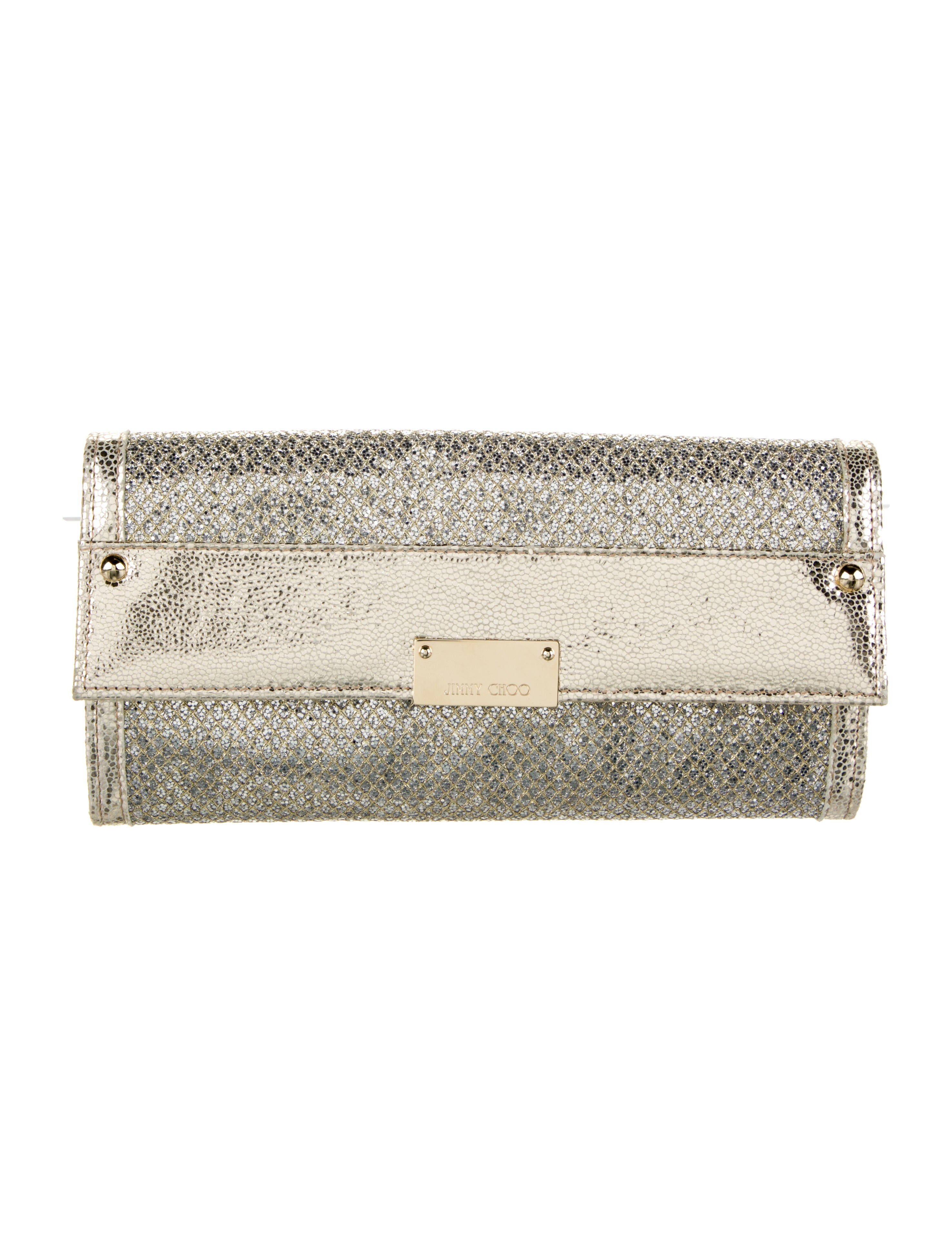 Jimmy Choo Star Embellished Clutch Metallic Clutches, Handbags