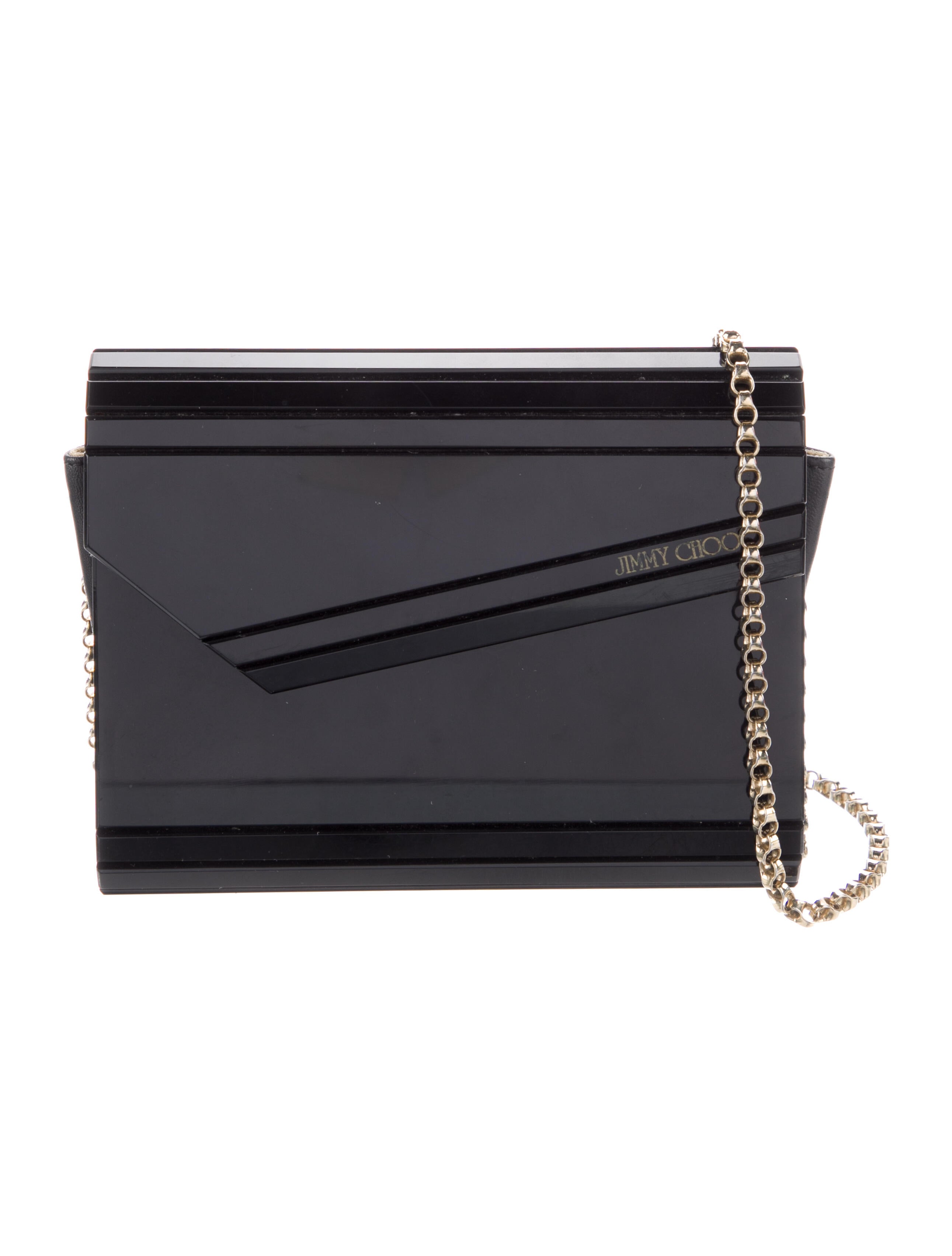 Jimmy Choo Acrylic ChainLink Evening Bag Black Evening Bags
