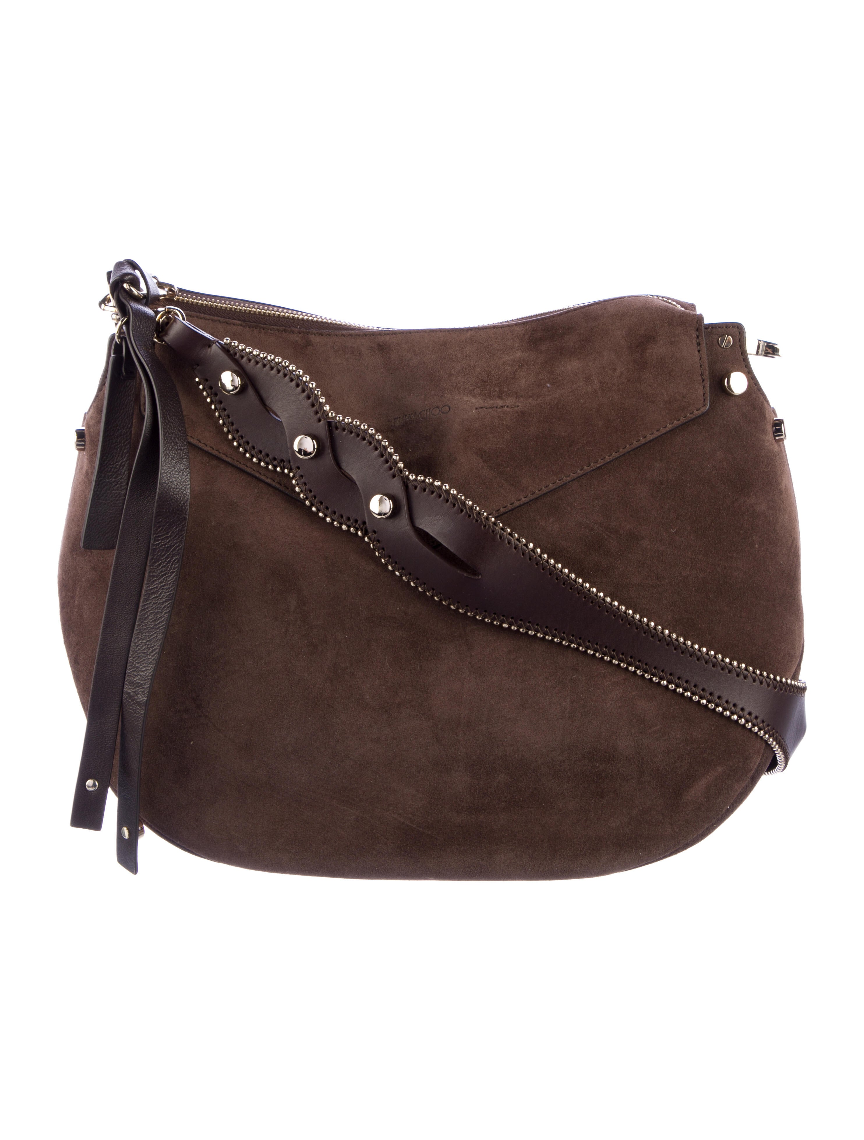 Jimmy Choo Artie Suede Shoulder Bag Brown Shoulder Bags, Handbags