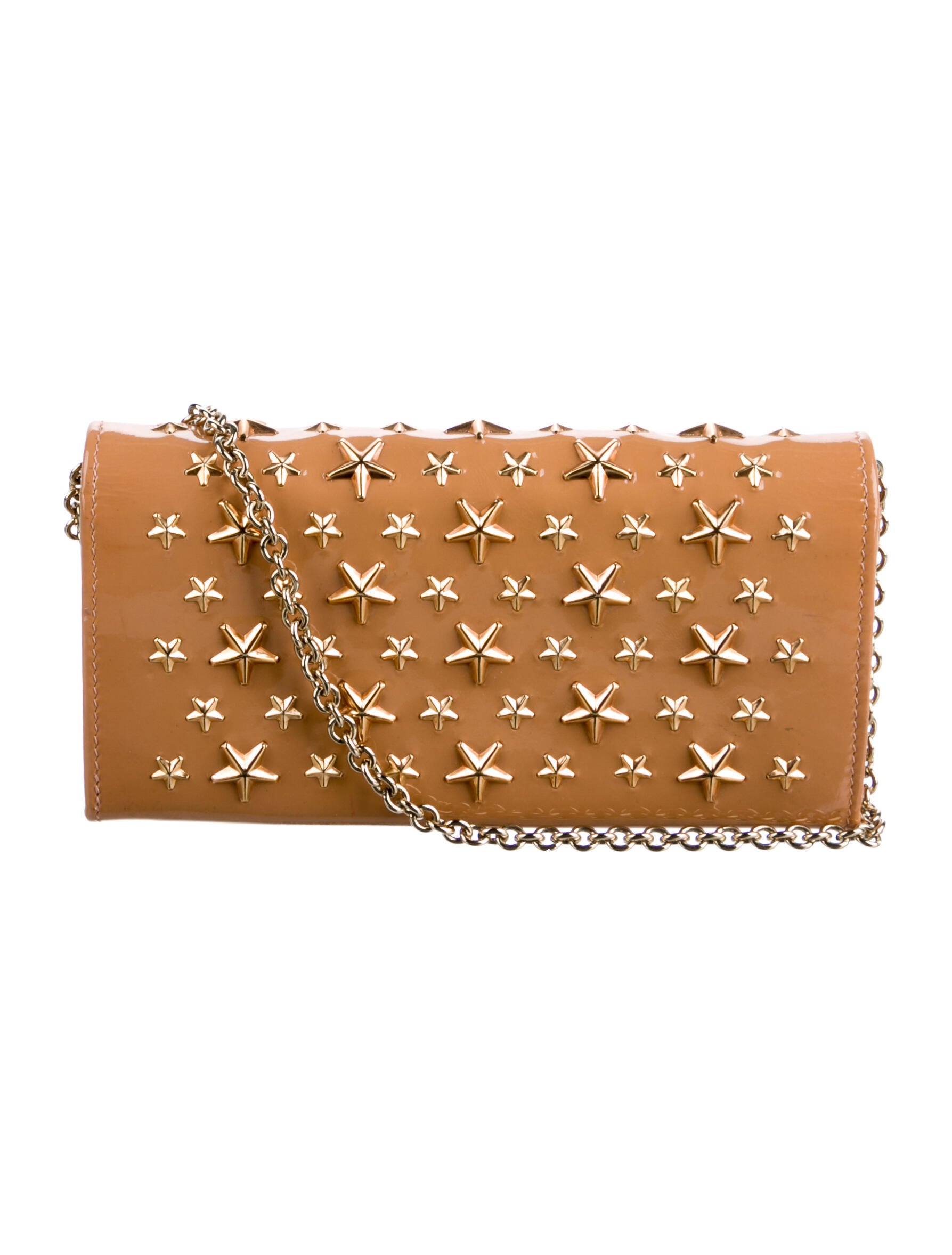 Jimmy Choo Nubuck Chandra Clutch Metallic Clutches, Handbags