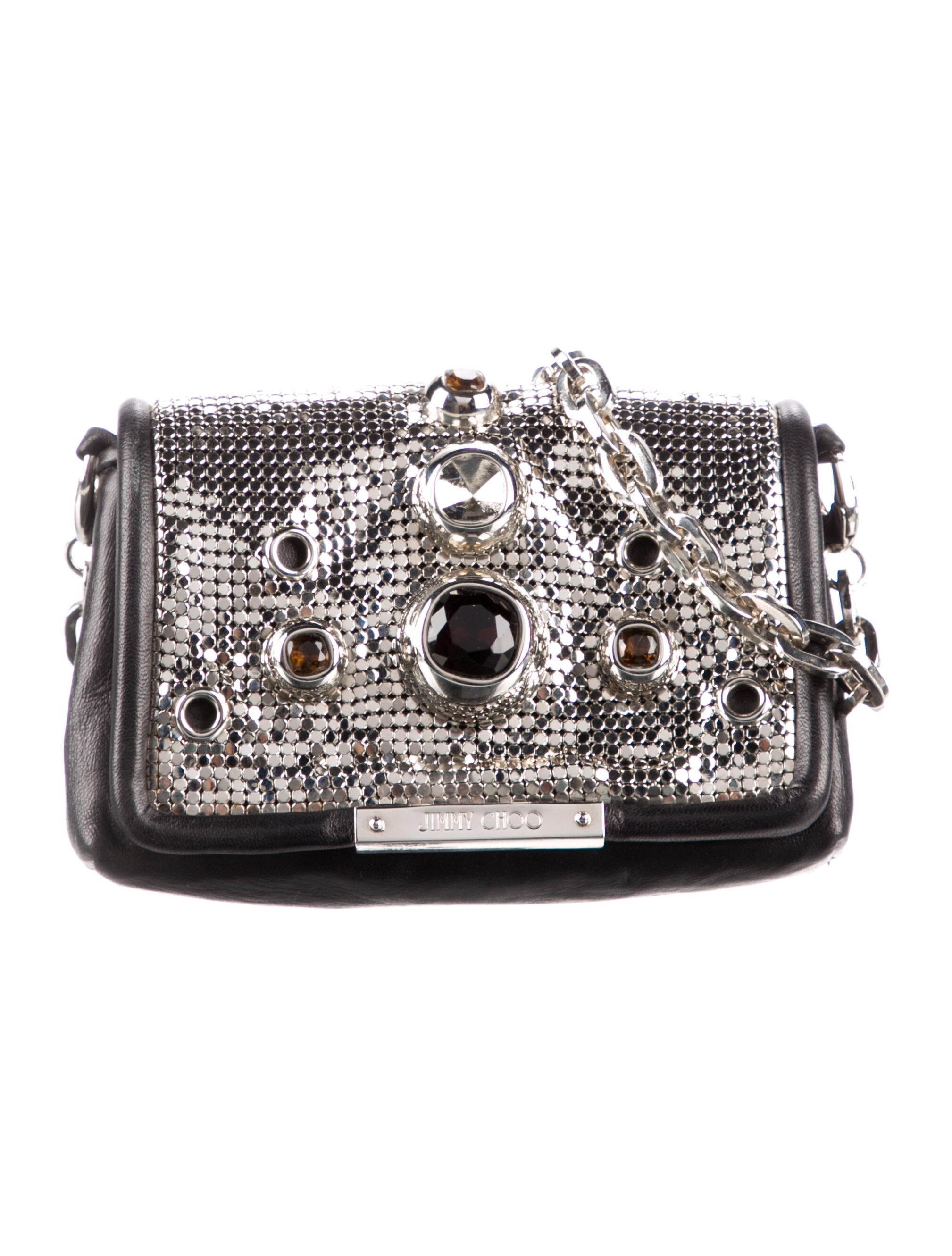 Jimmy Choo Leather Evening Bag Black Evening Bags, Handbags