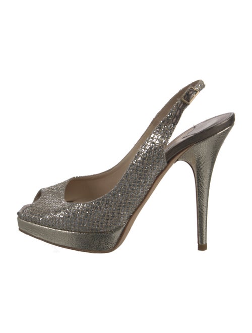 Jimmy Choo Leather Printed Slingback Sandals