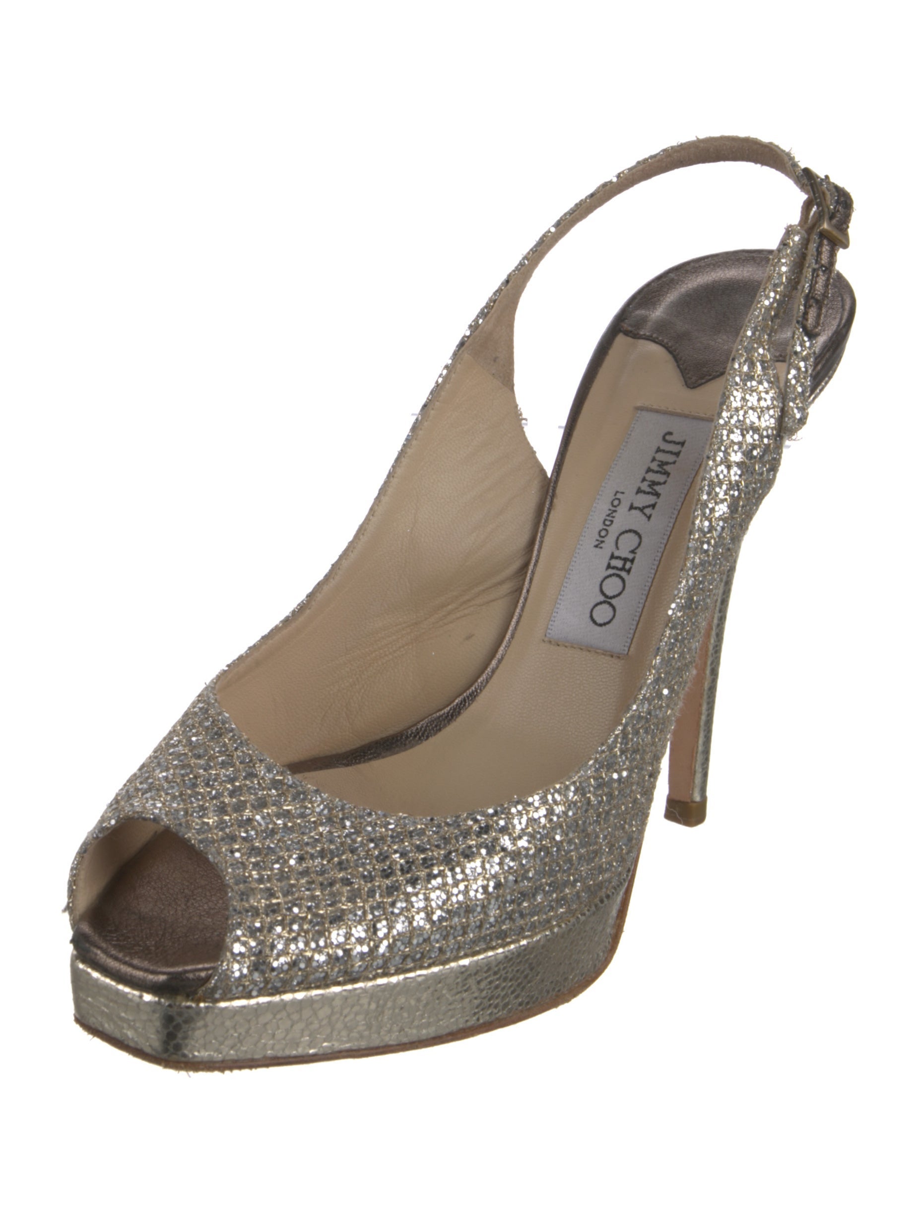 Jimmy Choo Leather Printed Slingback Sandals