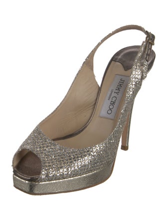 Jimmy Choo Leather Printed Slingback Sandals