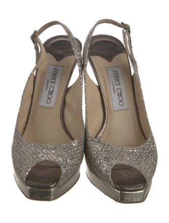 Jimmy Choo Leather Printed Slingback Sandals