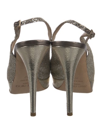 Jimmy Choo Leather Printed Slingback Sandals