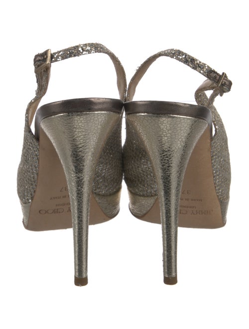 Jimmy Choo Leather Printed Slingback Sandals