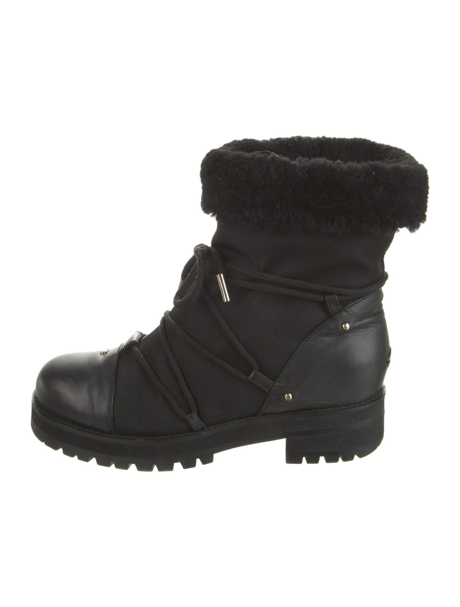 shearling combat boots
