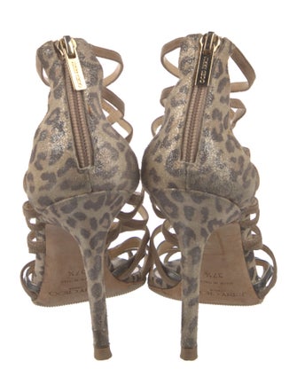 Jimmy Choo Suede Animal Print Sandals