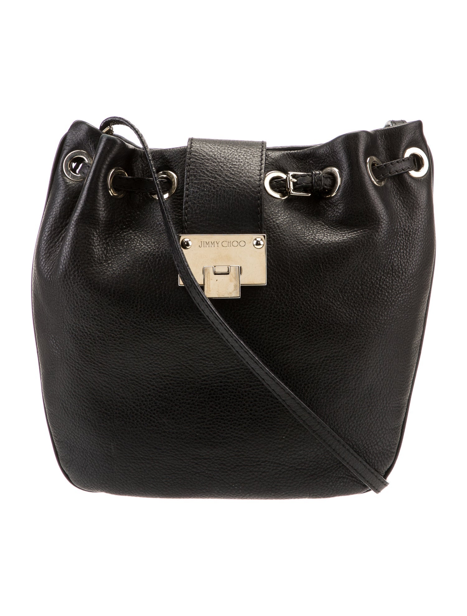 Jimmy Choo GoldTone Leather Crossbody Bag Black Crossbody Bags