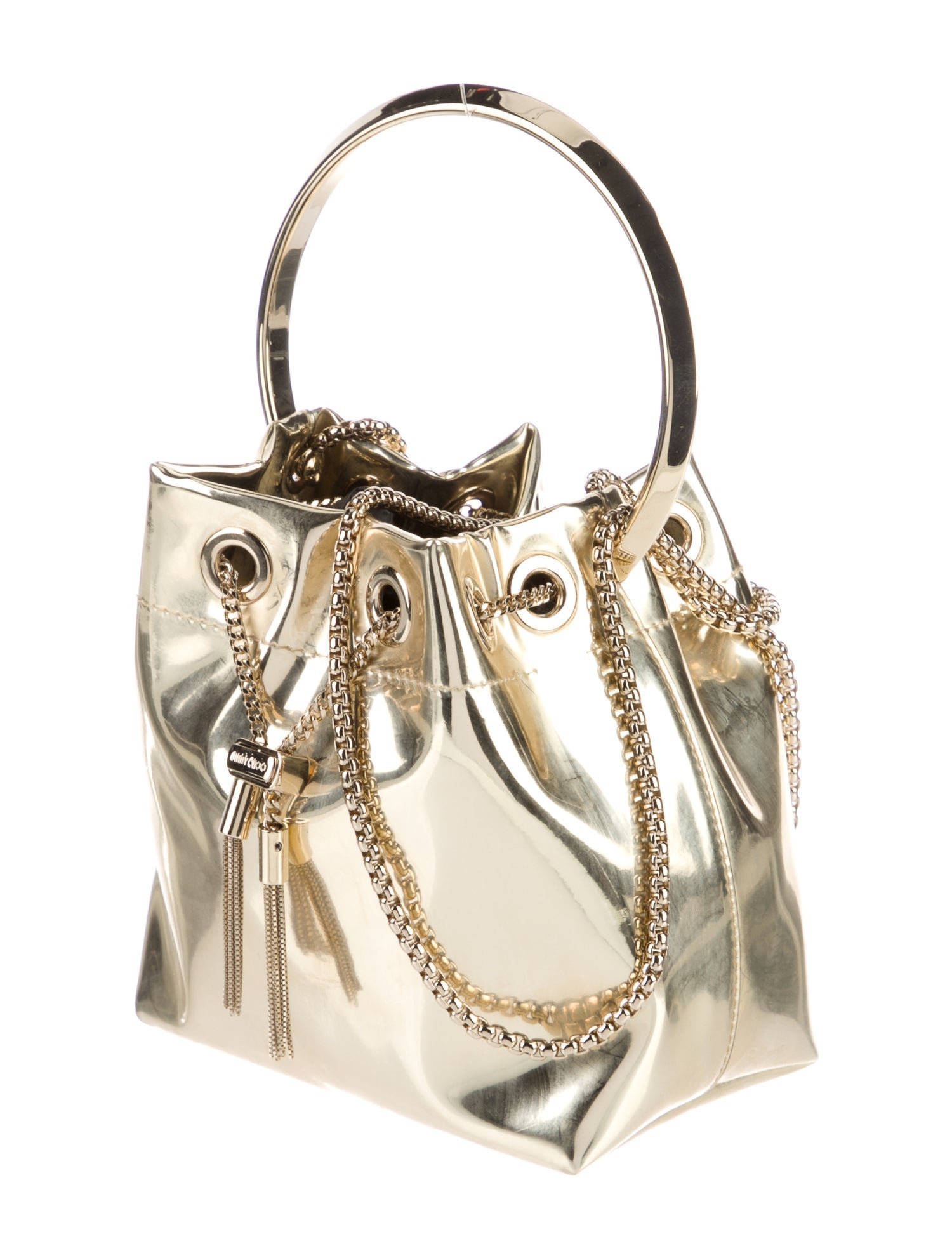 Jimmy Choo Metallic Bon Bon Bucket Bag