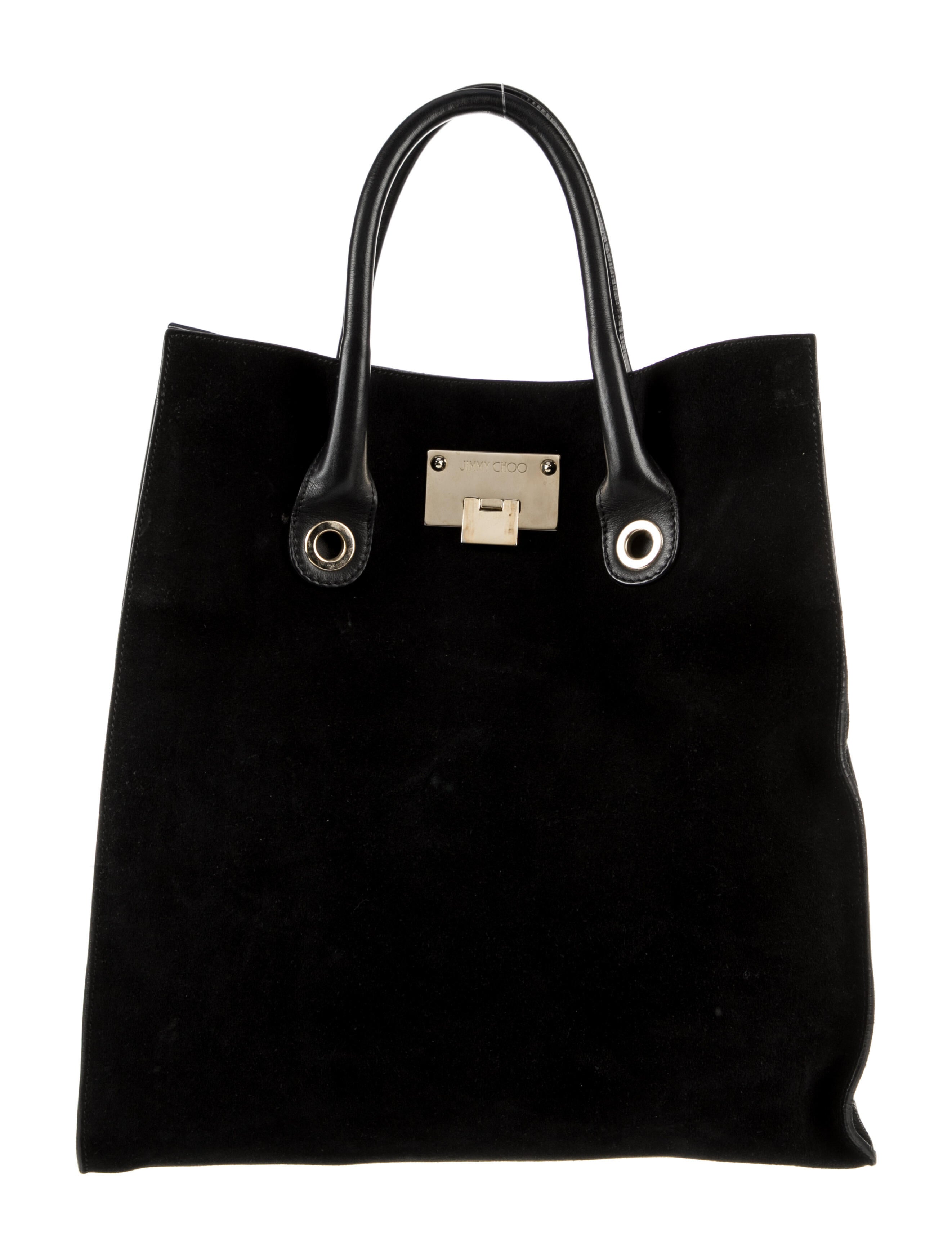 Jimmy Choo Leather-Trim Suede Tote