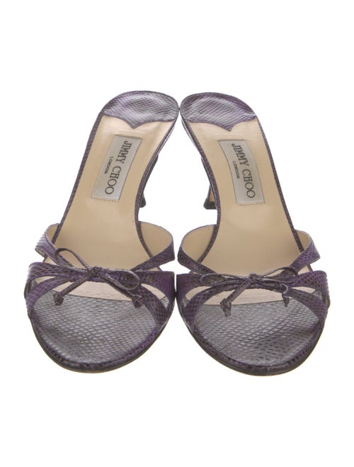 Jimmy Choo Leather Animal Print Slides