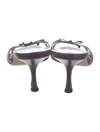 Jimmy Choo Leather Animal Print Slides